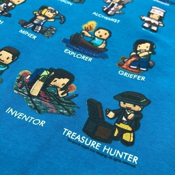 MOJANG Mindcraft Blue Graphic Long Sleeve Shirt Boy's SIZE 5/6 - Picture 8 of 13